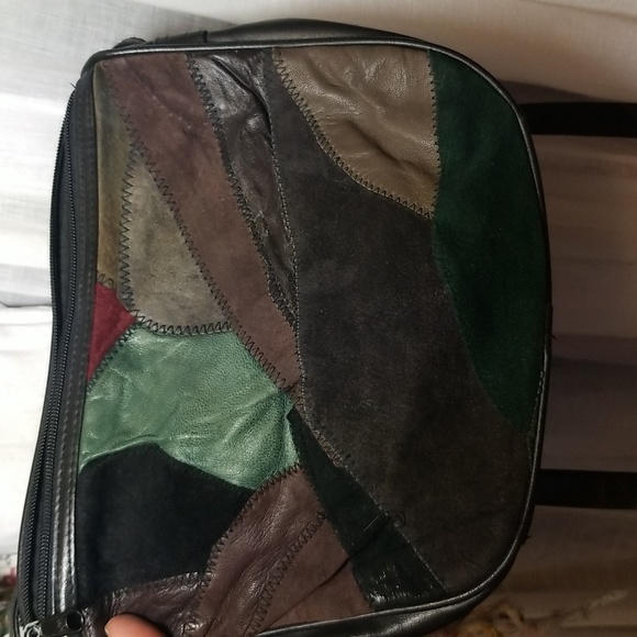 Vintage Suede patchwork handbag - Picture 5 of 7